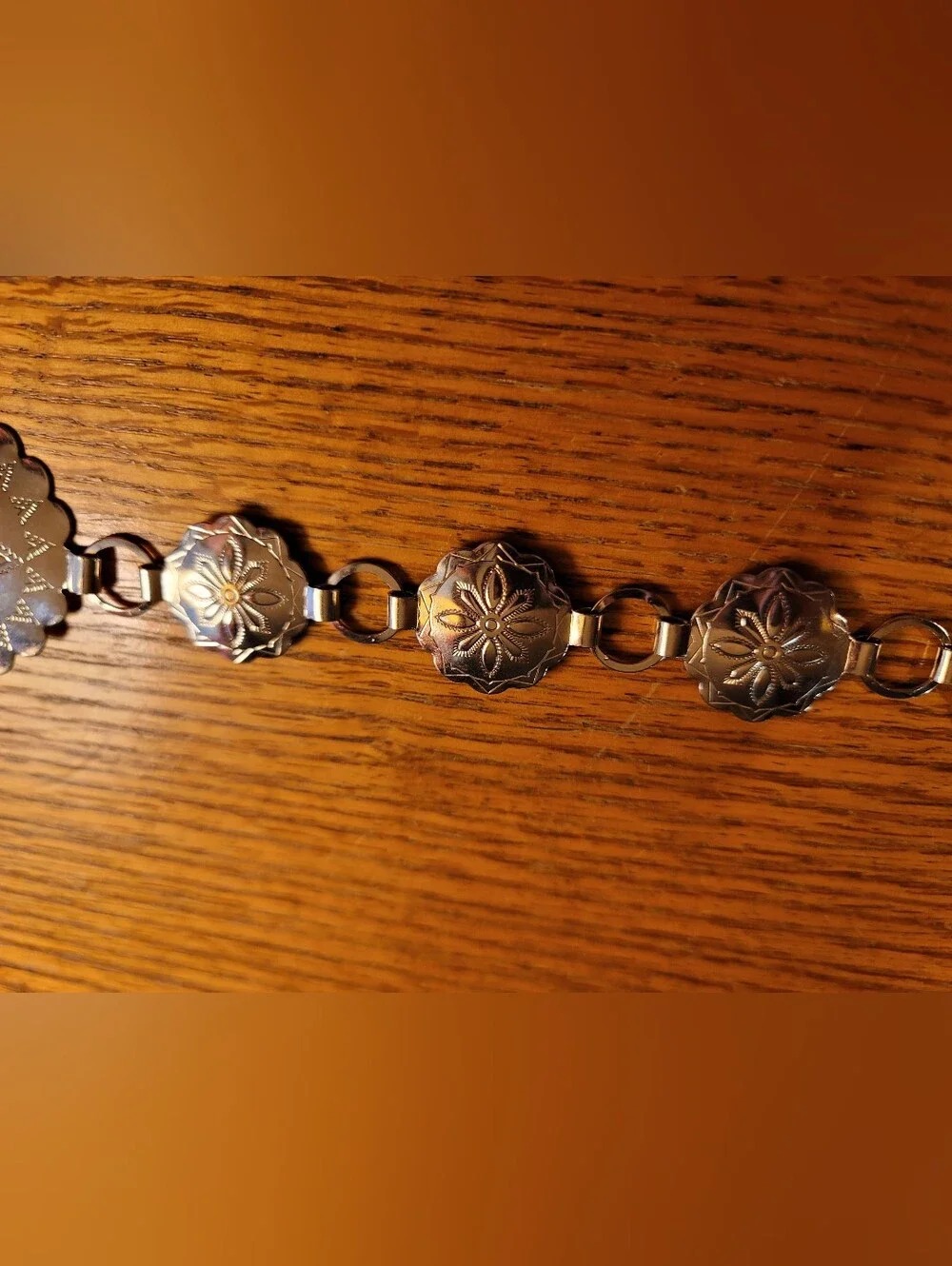 Silver Floral Concho Waist Belt